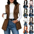 thumbnail image 1 of Zormilly Womens Puffer Vest Winter Sleeveless Open Front Lapel Collar Puffer Jacket with Pockets Warm Quilted Vest, S-3XL, 1 of 6