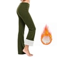 thumbnail image 1 of Zormilly Yoga Pants Women Winter Fleece Lined Elastic High Waisted Flare Pants with Pockets Stretchy Soft Sport Pants, S-2XL, 1 of 8
