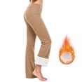 thumbnail image 1 of Zormilly Yoga Pants Women Winter Fleece Lined Elastic High Waisted Flare Pants with Pockets Stretchy Soft Sport Pants, S-2XL, 1 of 8