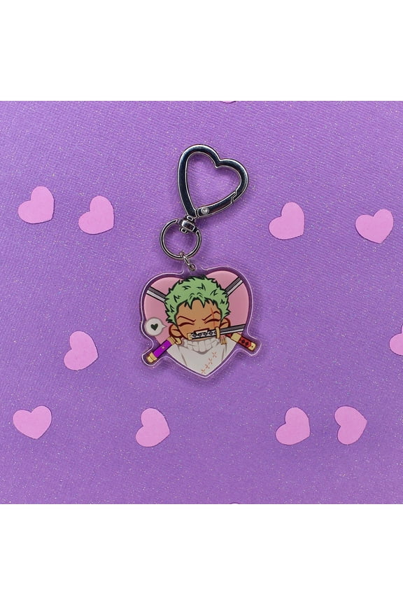 Zoro Acrylic Keychain - One Piece Pirate Anime Merch (1 keychain)