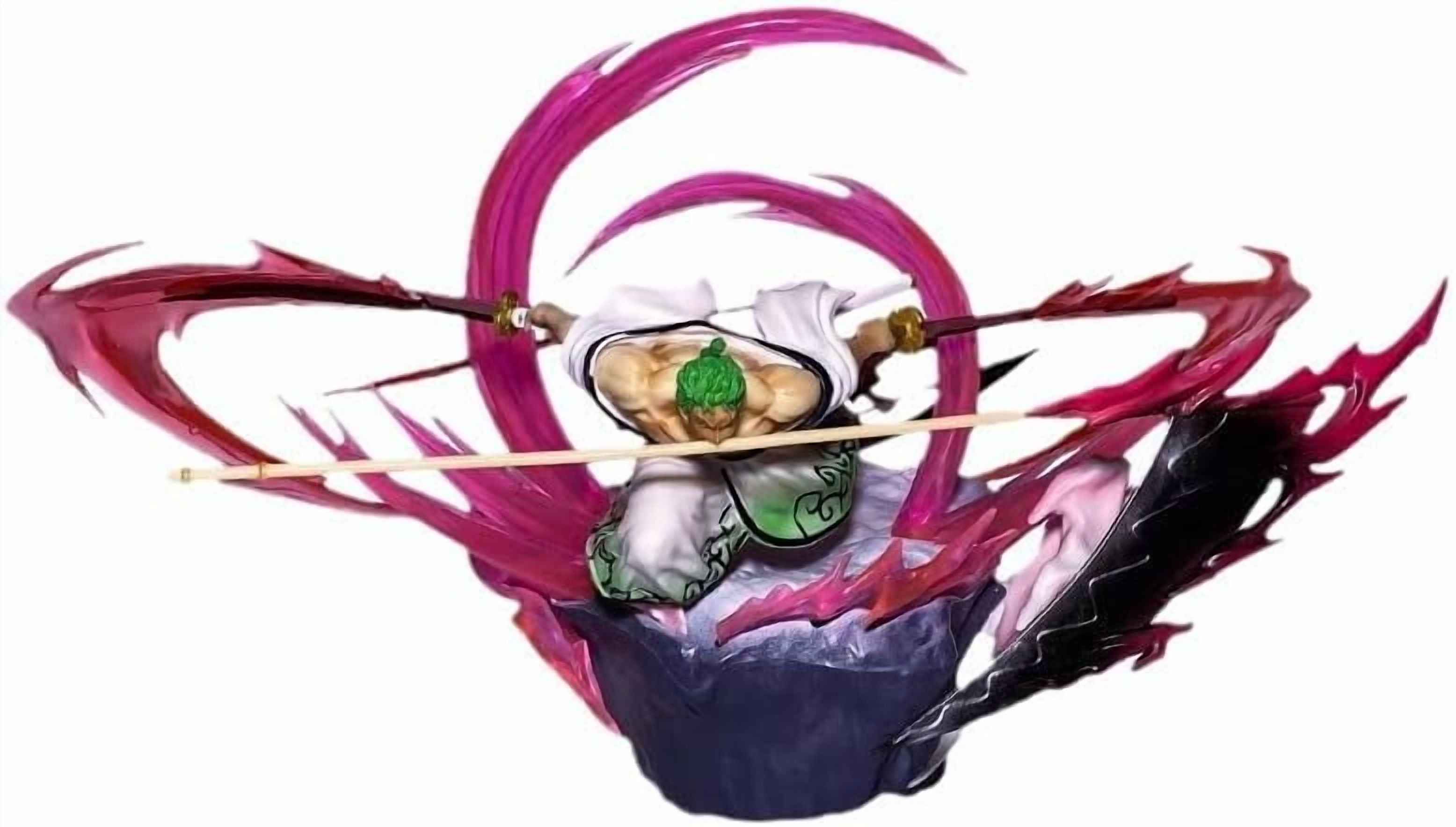 Zoro Figure Battling Killer Three Swords Zoro Anime Figures 24cm/9.4inch Handmade PVC Anime Game Character Model Statue Collectible Craft Gift