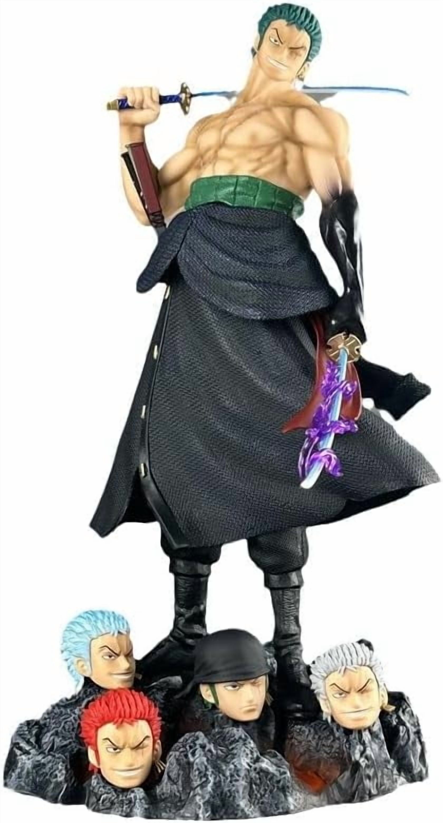 Zoro Figure Carrying A Knife Roronoa Zoro Replacement Head Action Figures 50cm/19.7inch Handmade PVC Anime Model Statue Collectible Craft Gift
