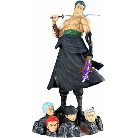 Zoro Figure Carrying A Knife Roronoa Zoro Replacement Head Action Figures 50cm/19.7inch Handmade PVC Anime Model Statue Collectible Craft Gift