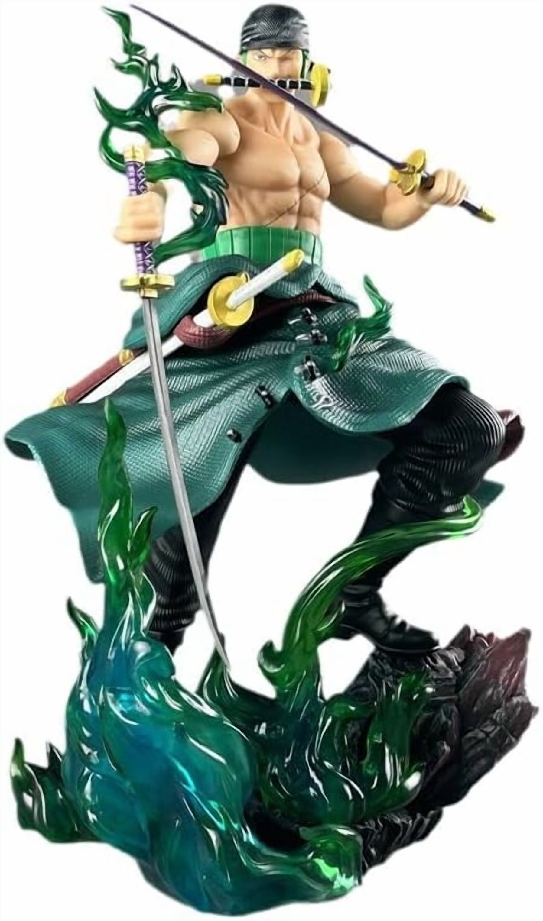 Zoro Figure Fighting Cross Dressing Roronoa Zoro Action Figures 32cm/12.6inch PVC Character Figurine Cosplay Model Collectible for Anime Fans Gift