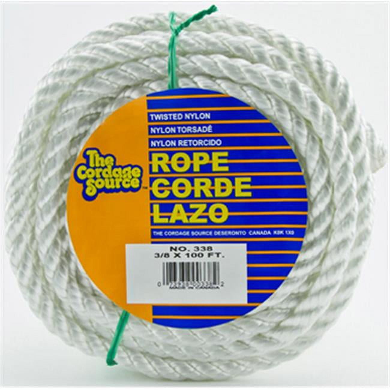 Zoro Select 338-WA Rope,100ft,Wht,580lb,Nylon - Walmart.com