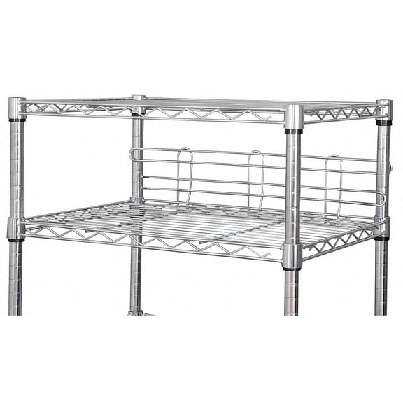 Zoro Select 5GRN0 Shelf Side/Back Ledge,18 in.,Chrome,PK2