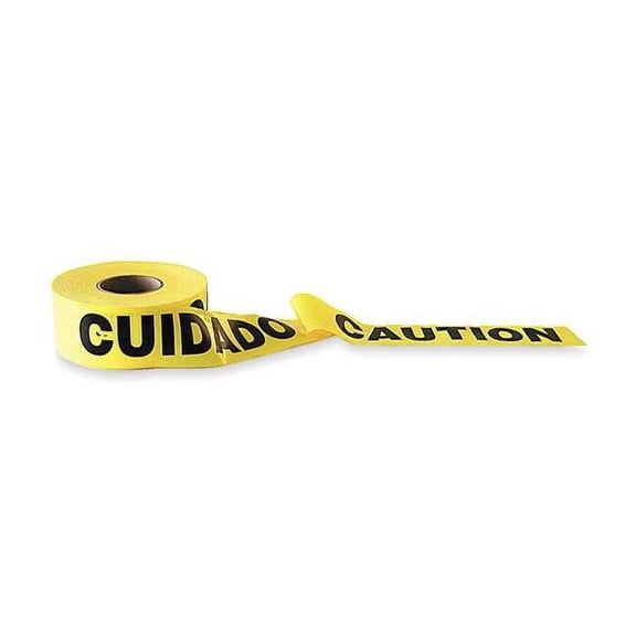 Manufacturer Varies Barricade Tape, Yellow, 1,000 ft L, 3 in 1N922