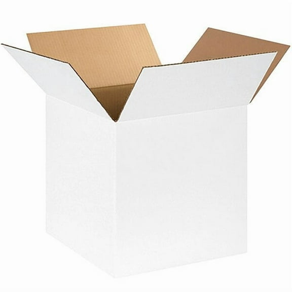 ZoroSelect Corrugated Boxes, 14" x 14" x 14", White, 25/Bundle