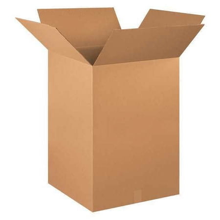 ZoroSelect Corrugated Boxes, 22" x 22" x 30", Kraft, 10/Bundle