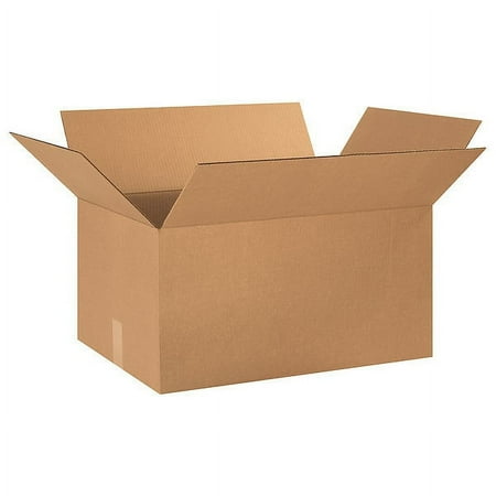 ZoroSelect Corrugated Boxes, 24" x 16" x 12", Kraft, 10/Bundle