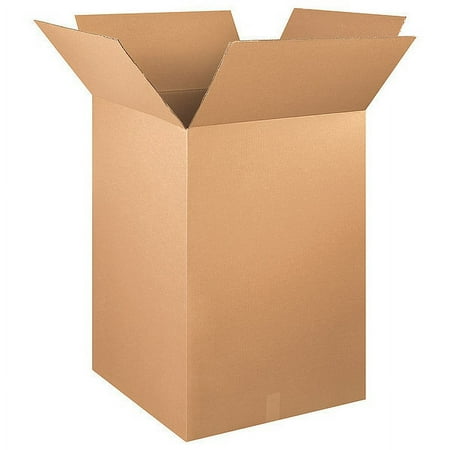 ZoroSelect Corrugated Boxes, 24" x 24" x 36", Kraft, 5/Bundle