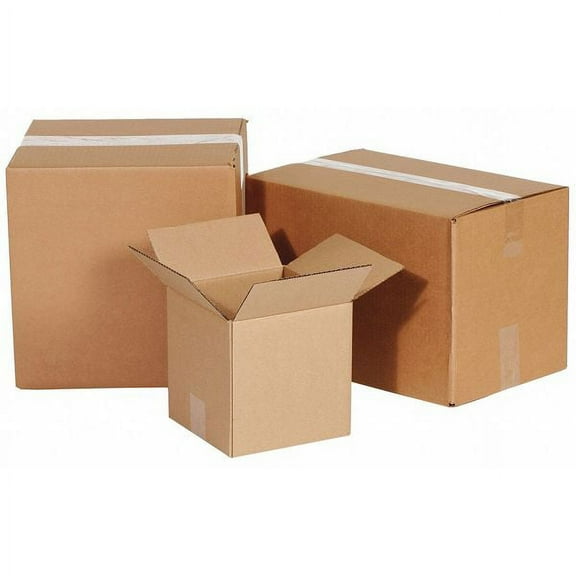 ZoroSelect Corrugated Boxes, 7" x 7" x 8", Kraft, 25/Bundle