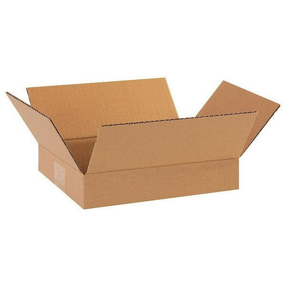 ZoroSelect Flat Corrugated Boxes, 11 1/4" x 8 3/4" x 2 3/4", Kraft, 25/Bundle