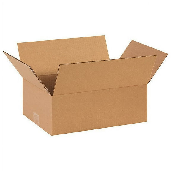 ZoroSelect Flat Corrugated Boxes, 14" x 10" x 5", Kraft, 25/Bundle