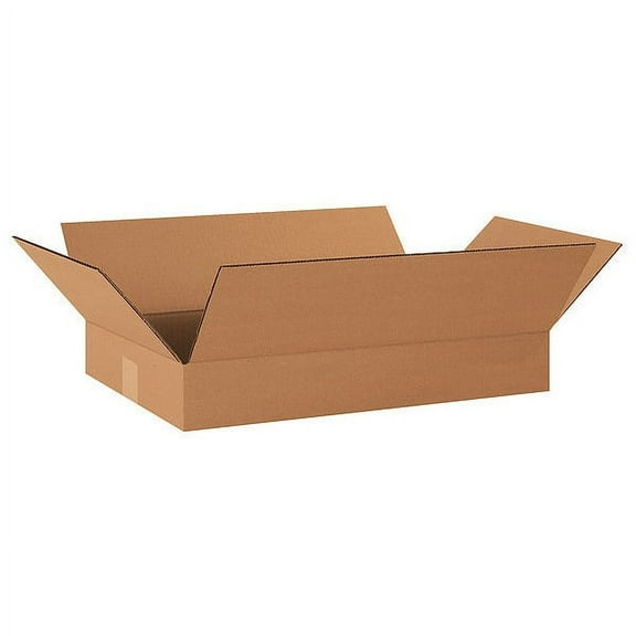 ZoroSelect Flat Corrugated Boxes, 20" x 12" x 3", Kraft, 25/Bundle