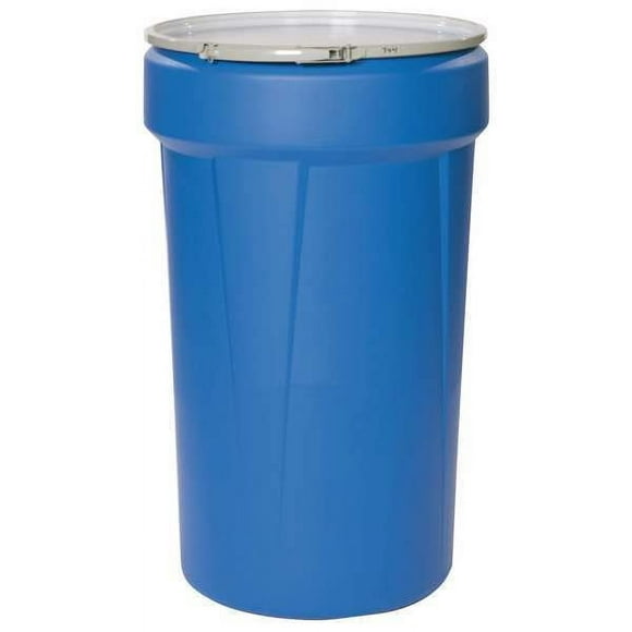 Open Head Transport Drum, Polyethylene, 55 gal, Unlined, Blue 1655MB