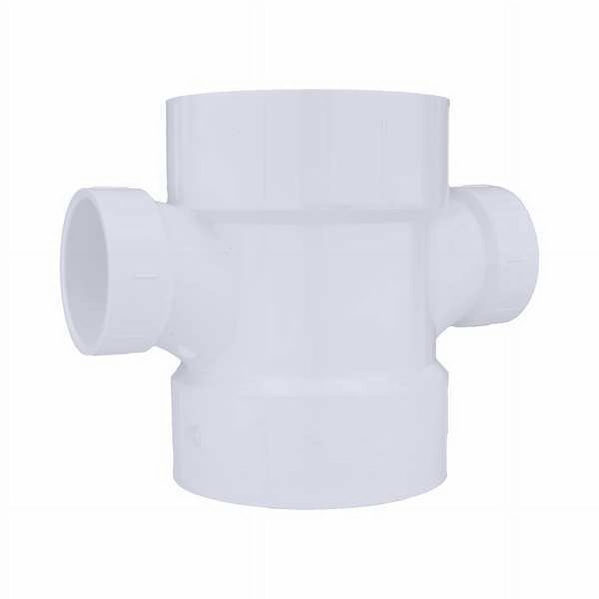 ZoroSelect PVC Sanitary Tee Hub 4 in x 4 in x 2 in x 2 in Pipe
