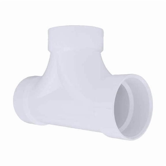 PVC Two Way Cleanout Tee, Hub, 4 in Pipe Size 1WJN8