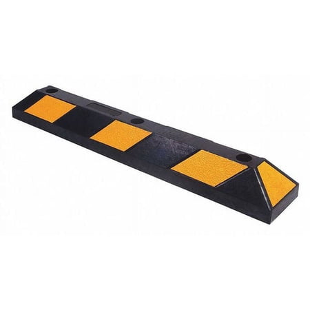 ZoroSelect Parking Curb, 4 in H, 3 ft L, 6 in W, Black/Yellow