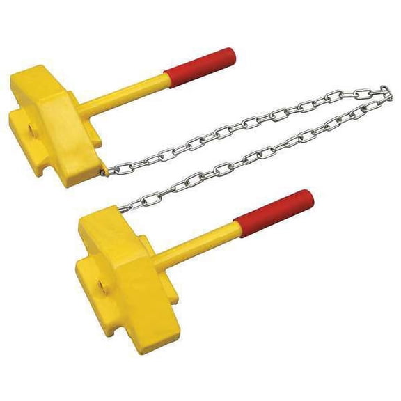 ZoroSelect Rail Car Wheel Chock, Steel, Yellow