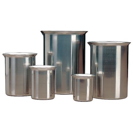 ZoroSelect Rolled Beaker, 4-1/4 qt., Stainless Steel