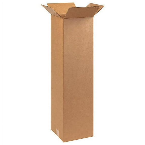 ZoroSelect Tall Corrugated Boxes, 10" x 10" x 38", Kraft, 25/Bundle
