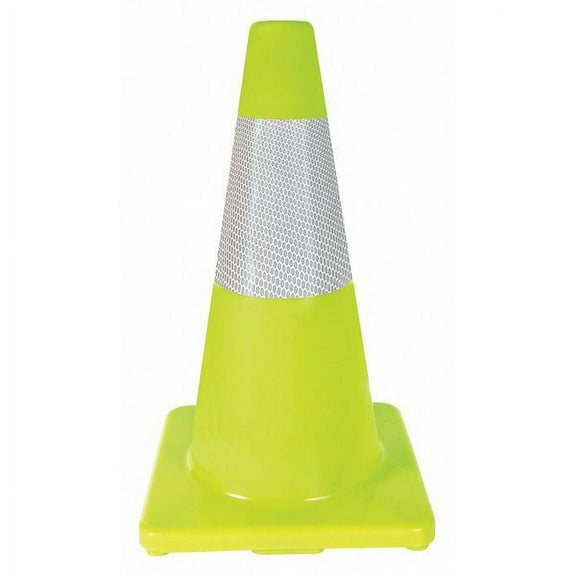 ZoroSelect Traffic Cone, 18 In.Fluorescent Lime
