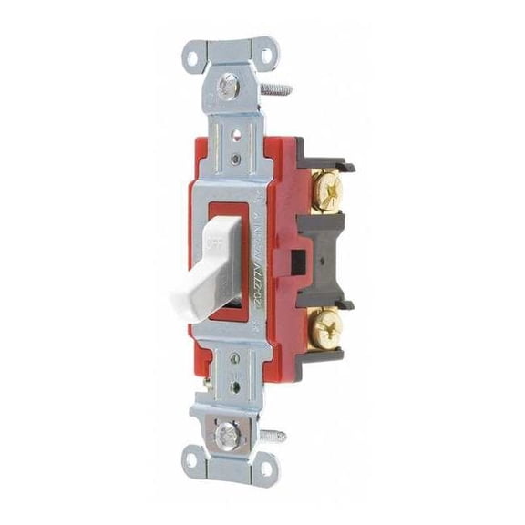 Bryant Wall Switch,20A,White,1-Pole Type,Toggle 4901BW