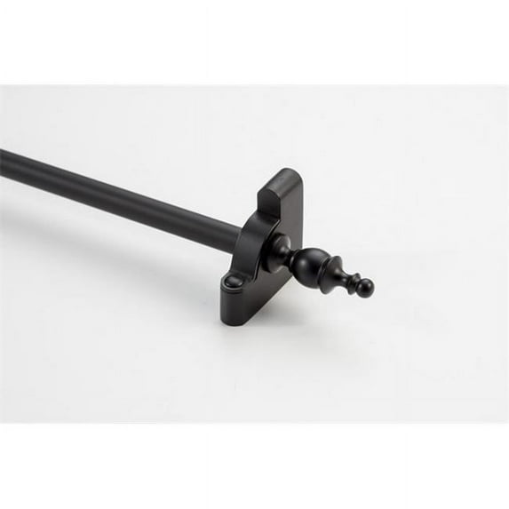 Zoroufy 01914-03956 72 in. Heritage Smooth Tubular Stair Rod Set Extended Brackets Crown Finial in Wrought Iron