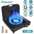 thumbnail image 1 of Zorpupoa 3300W Butane Dual Fuel Camping Stove, Piezo Ignition Auto Tank Ejection Overpressure Protection with Carry Case for Camping Hiking BBQ, 1 of 11
