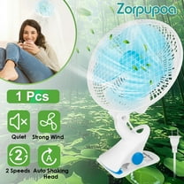 Zorpupoa 1Pc Portable Clip On Fan 2 Speeds Quiet Clamp Fan Adjustable Tilt Auto Shaking Fan Wall Mount Personal Fan for Desk Office Home Strollers Table Tops with 3.94FT Cord