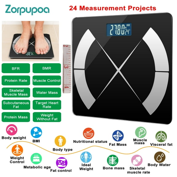 Zorpupoa 1Pc Smart Body Composition Scale for Women Men Electronic Fat Monitor Digital APP Scale BMI Analyzer