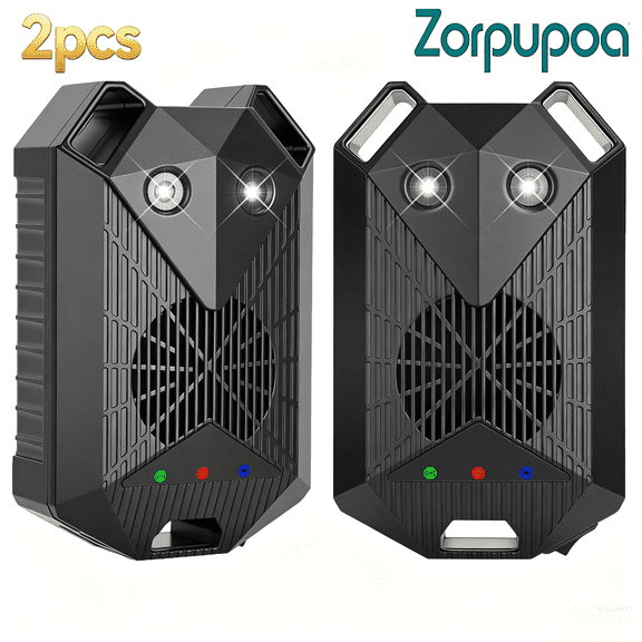 Zorpupoa 2 pack Ultrasonic Pest Repeller, Under Hood Rodent Repellent with Strobe Light, 3 Power Supplies for Mice Rats Squirrels, Ideal for Car Garage Basement