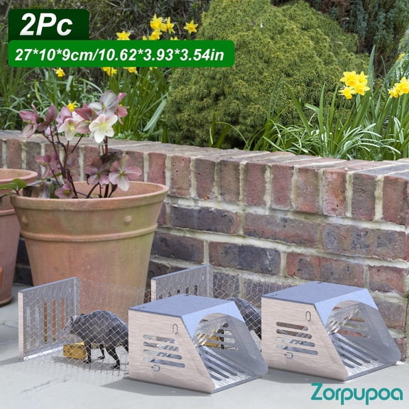 Zorpupoa Auto-Rolling Rodent Trap, Galvanized Iron Reusable Catch Release Mouse Rat Trap for Home Garage Barn