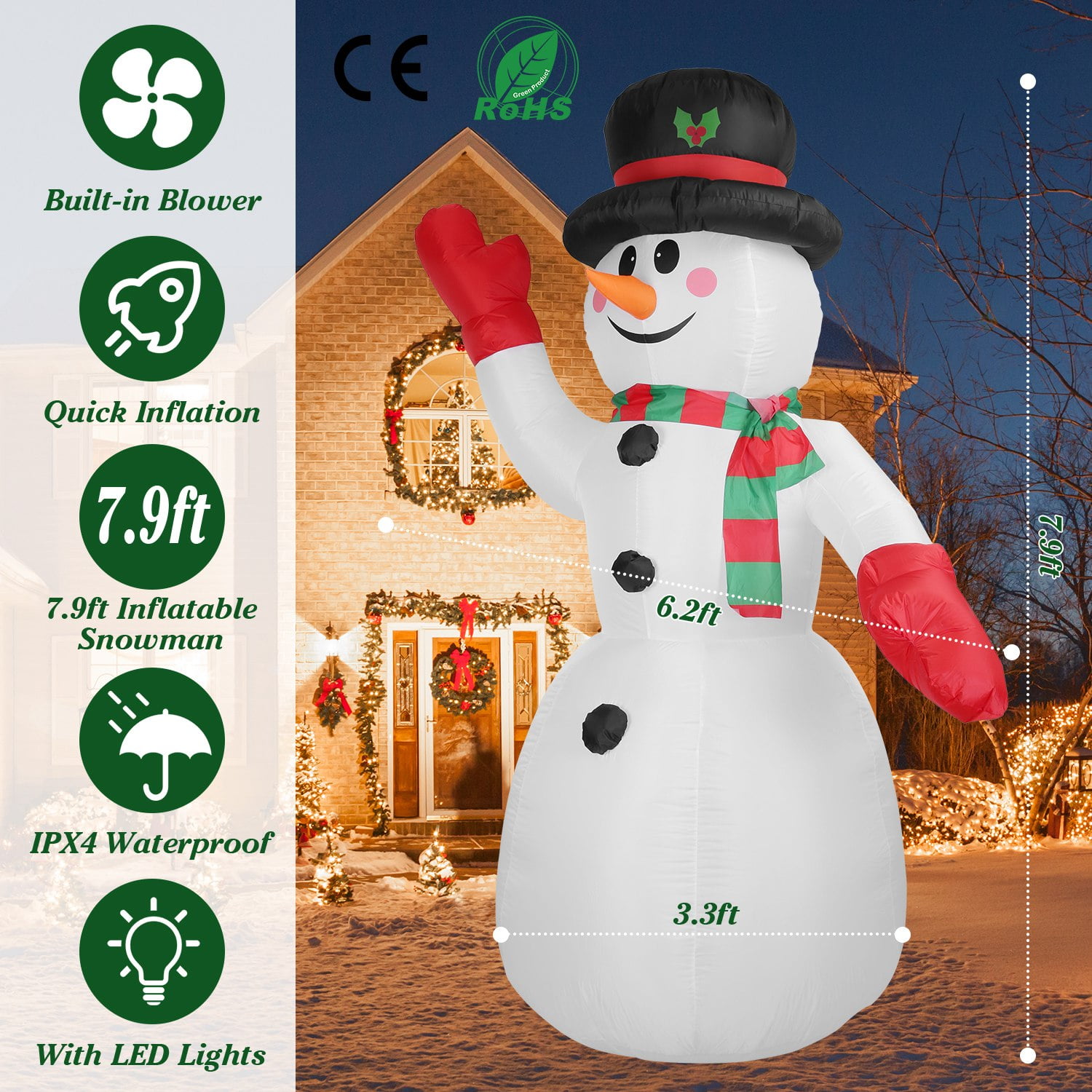 最安 Snowman Shivering LED Inflatable ALEKO for Sign with Yard アイドルグッズ