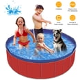 thumbnail image 1 of Zorpupoa Foldable Dog Pool, 63in Heavy-Duty PVC Kids Swimming Pool for Kids Dogs Cats, Red, 1 of 11