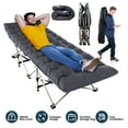 thumbnail image 1 of Zorpupoa Folding Camping Cot for Adults, Portable Camping Bed with 2-Sided Soft Pad, 440lbs Max Load Heavy Duty Outdoor Cot, Black, 1 of 13
