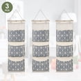 thumbnail image 1 of Zorpupoa Hanging Storage Organizer Bag - Waterproof Linen Cotton Door/Wall Organizer for Bathroom Closet Space Saving 3Pc Grey, 1 of 7