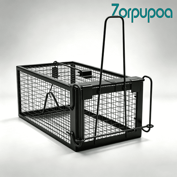 Zorpupoa Humane Live Catch Rat Trap Cage, Galvanized Iron Rodent Trap with Detachable U Shaped Rod for Mouse Control in Home Garage Backyard
