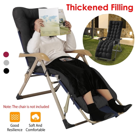 Zorpupoa Indoor Outdoor Lounge Chair Cushion, 71x22x4" Plus Thickened Rocking Chair Cushion, Black