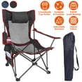 thumbnail image 1 of Zorpupoa Portable Camping Chair, Heavy Duty Steel Folding Reclining Chair 330lbs Load with Reclining Backrest Angle Cup Holder for Camping Fishing, Black, 1 of 13
