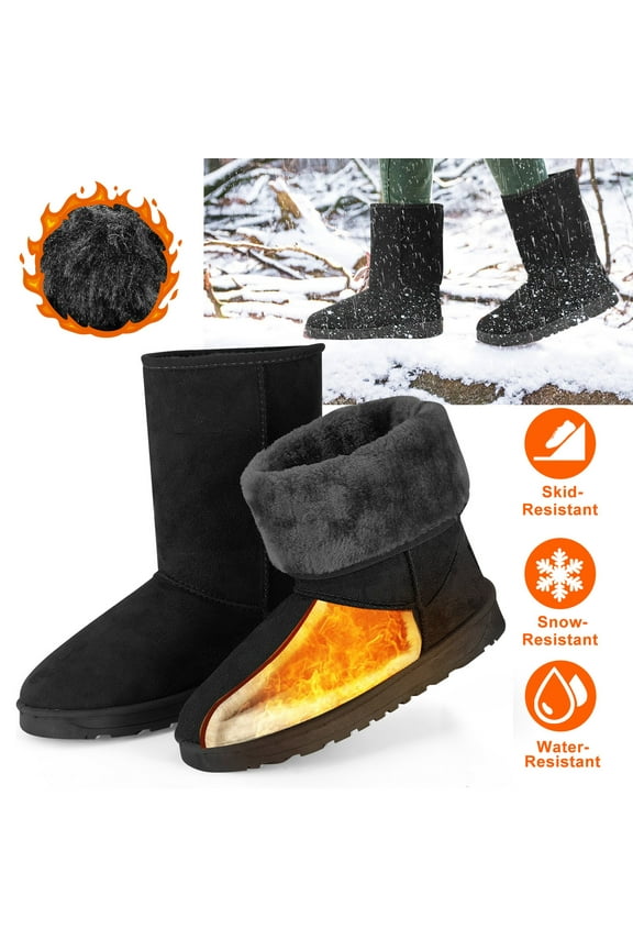 Snow Boots for Women, Waterproof Warm Mid-Calf Winter Snow Boots with 1.18in TPC Outer Sole