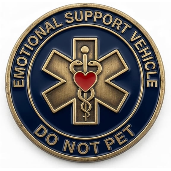 Zorratin "Emotional Support Vehicle" 3D Metal Car Emblem for Jeeps Pickups