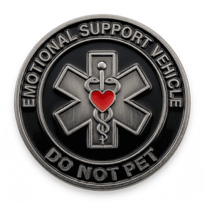 Zorratin "Emotional Support Vehicle" 3D Metal Car Emblem for Jeeps Pickups