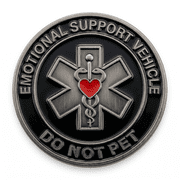 Zorratin "Emotional Support Vehicle" 3D Metal Car Emblem for Jeeps Pickups
