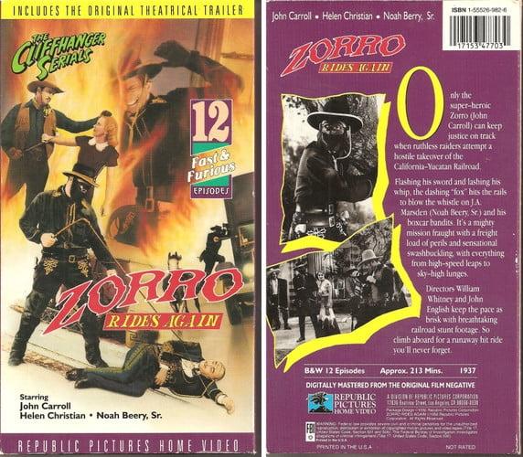 YOTYUKEB Zorro Rides Again [VHS]