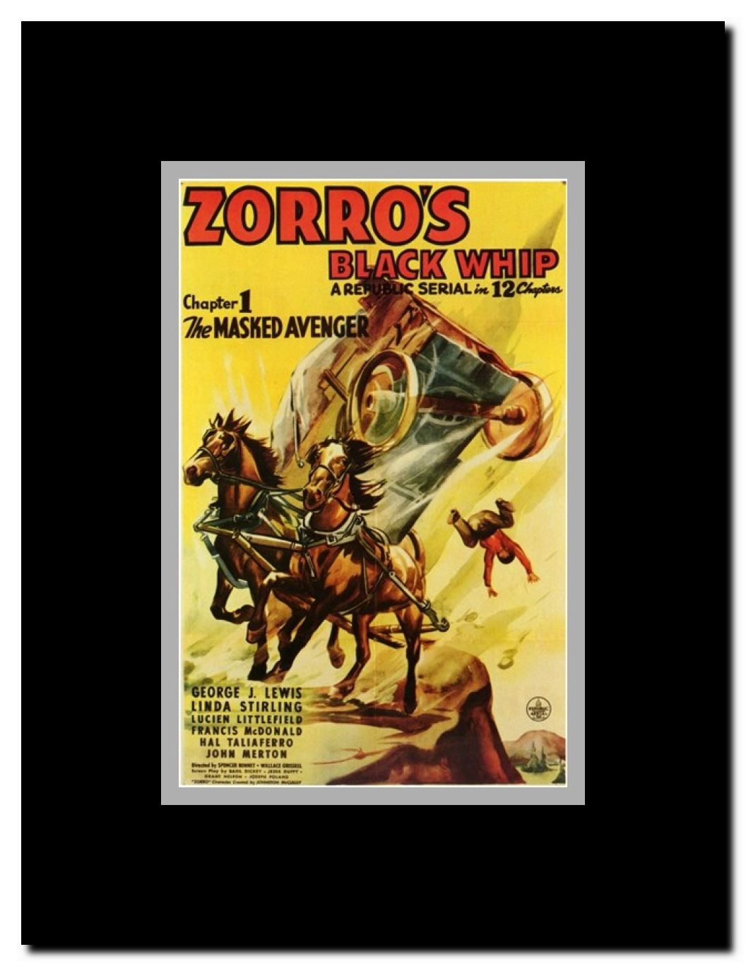 Zorro's Black Whip Framed Movie Poster