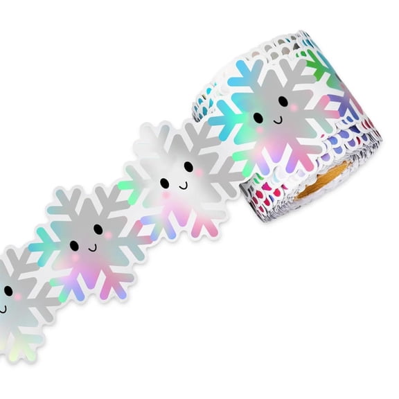 Zorvai 10m Snowflake Bulletin Board Border Christmas Border Trim for Poster Boards