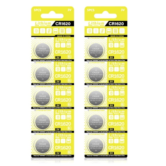 Zorvai 10pcs CR1620 Batteries 3V Coin Cell For Electronic Scale And Thermometers