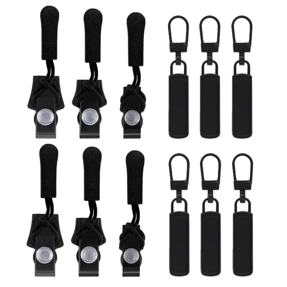 Zorvai 12 Pieces/Set Replacement Zippers Set Quick Instants Zippers Pullers 3 Size Zippers Repair Kits Zippers Replacement Part